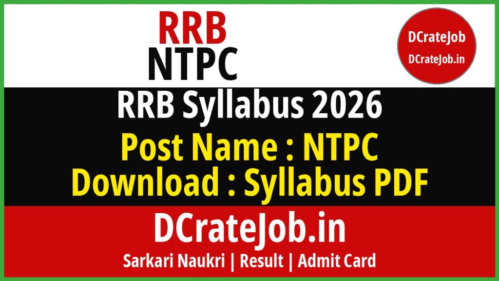 RRB NTPC Syllabus 2026 featured banner - DCrateJob.in