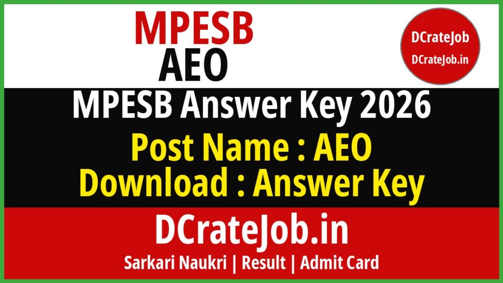 MPESB AEO Answer Key 2026 featured banner - DCrateJob.in