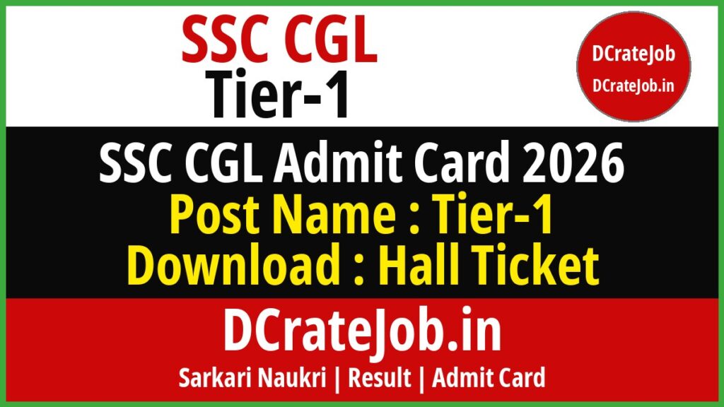 SSC CGL Tier-1 Admit Card 2026 featured banner - DCrateJob.in