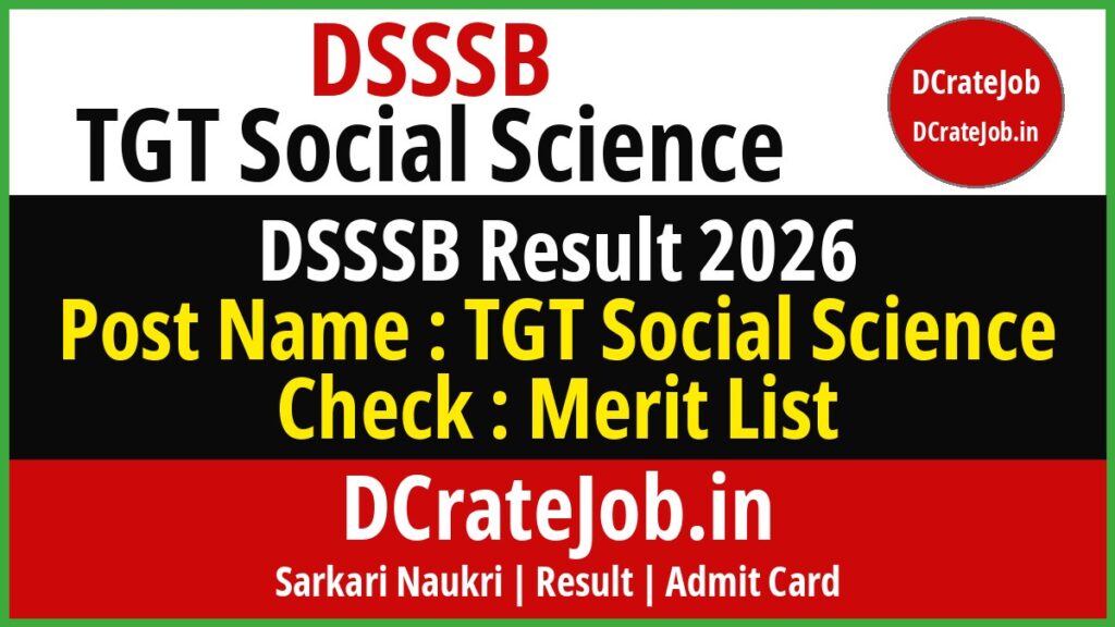 DSSSB TGT Social Science Result 2026 featured banner - DCrateJob.in