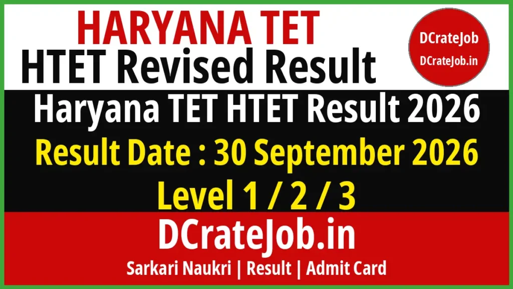 Haryana TET HTET Revised Result 2026 – Level 1, 2 & 3 scorecard download