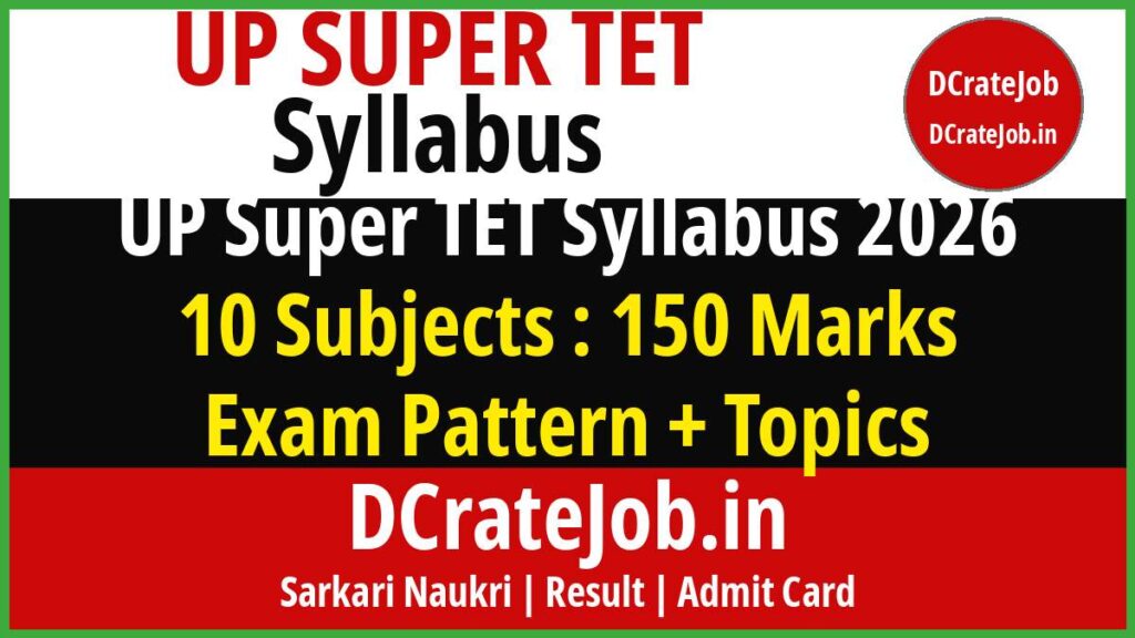 UP Super TET Syllabus 2026 subject wise