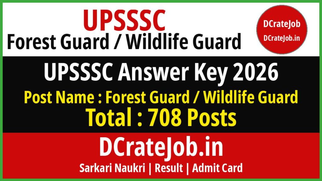 UPSSSC Forest Guard Answer Key 2026