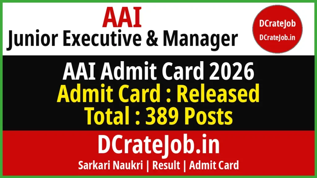 AAI Junior Executive Admit Card 2026