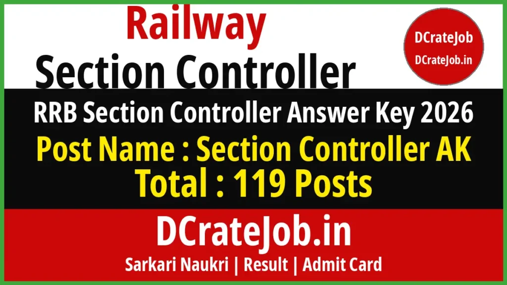 RRB Section Controller Answer Key 2026 banner