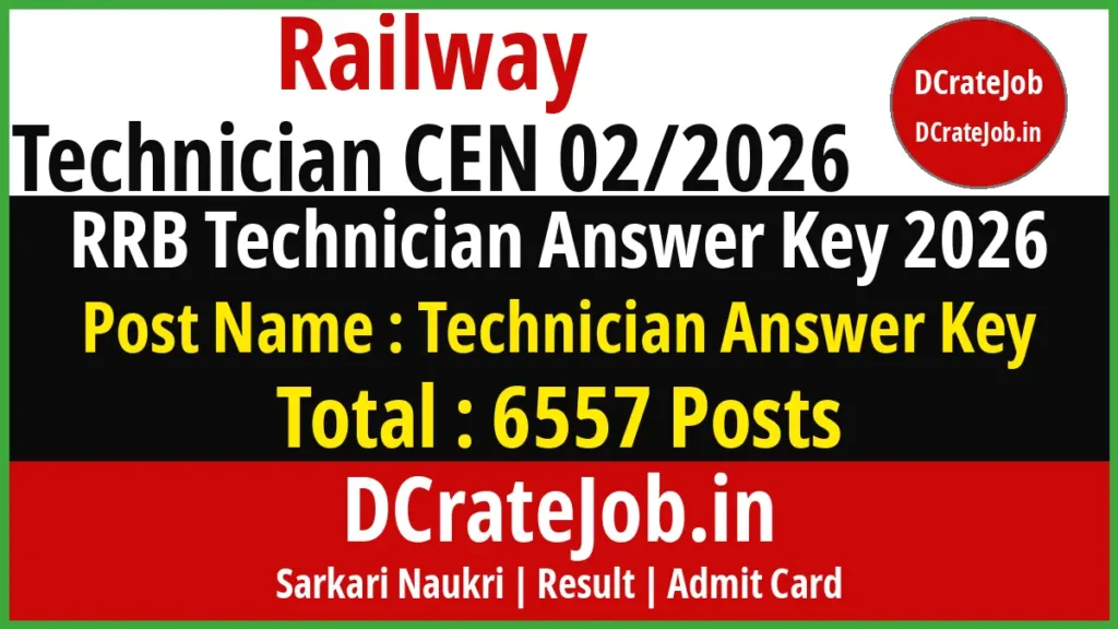 RRB Technician Answer Key 2026 banner