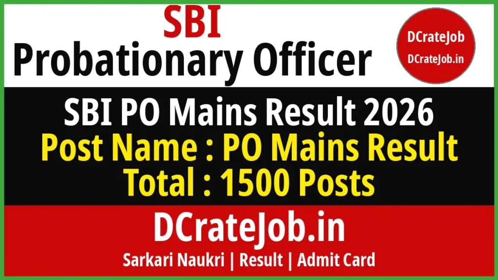 SBI PO Mains Result 2026 banner