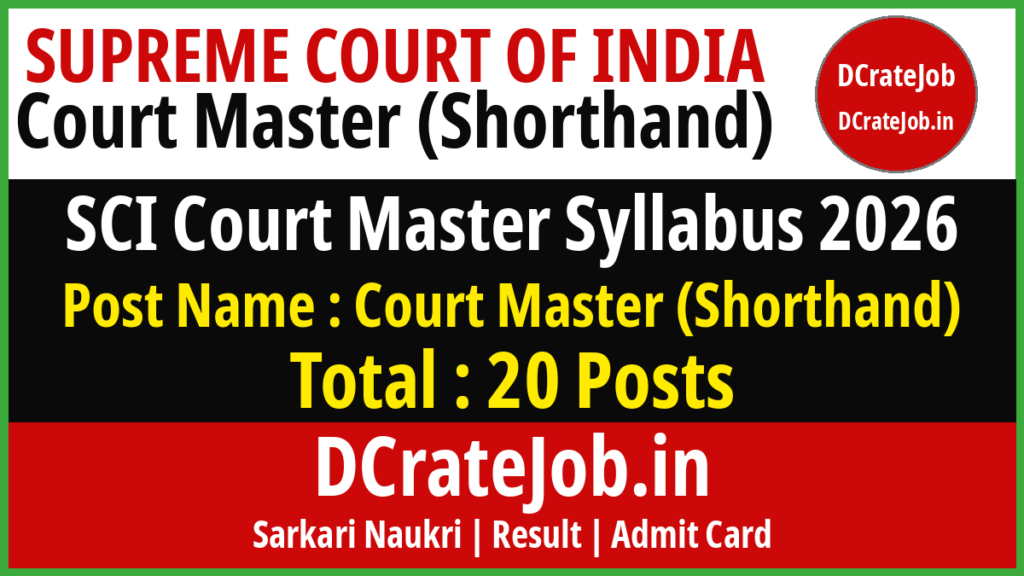 SCI Court Master Syllabus 2026