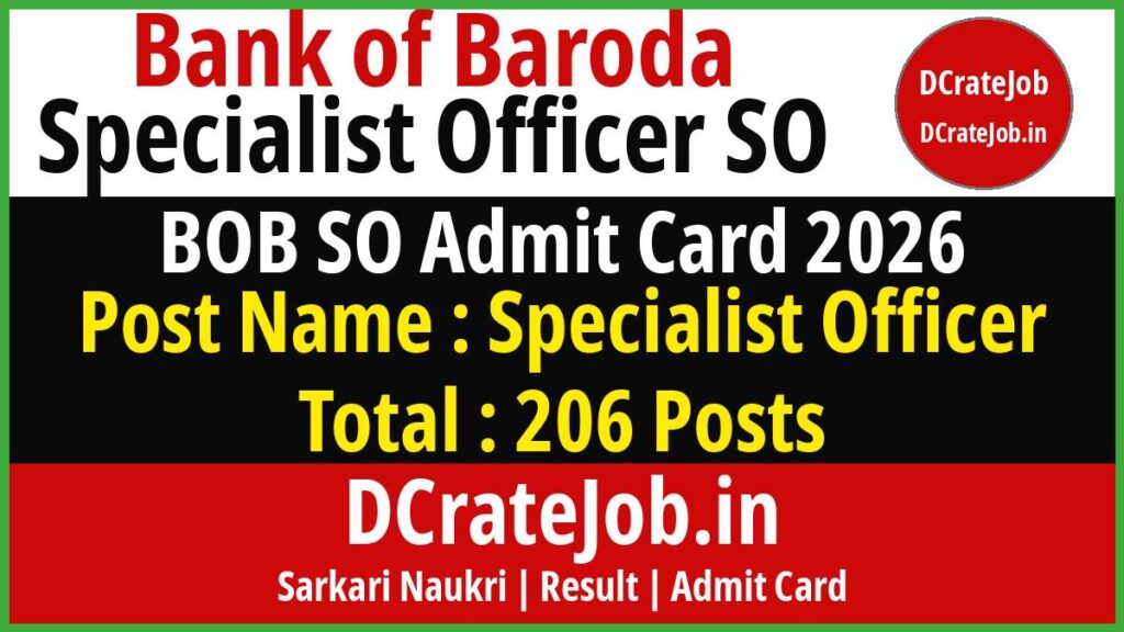Bank of Baroda SO Admit Card 2026