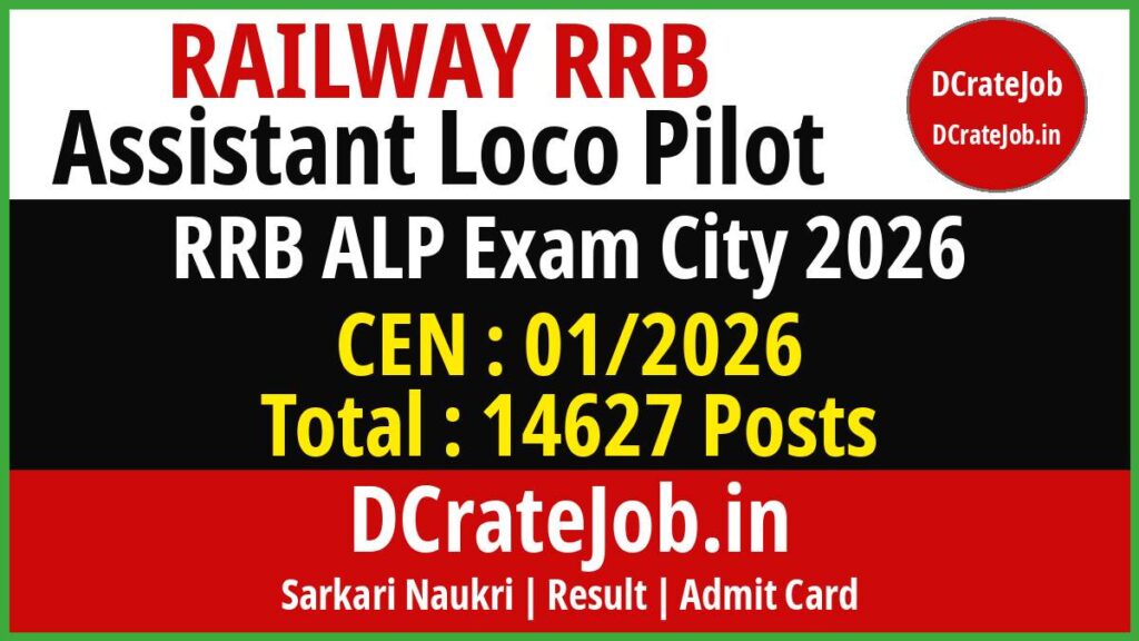 RRB ALP Exam City 2026