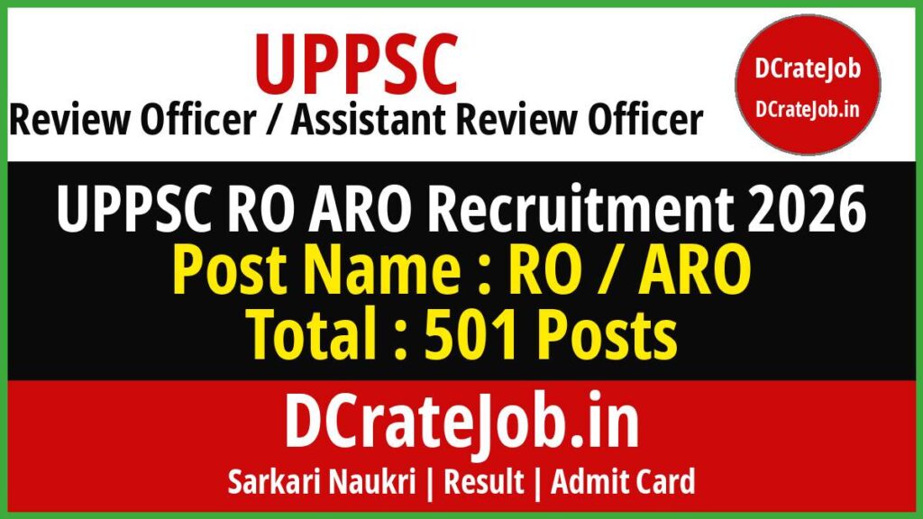 UPPSC RO ARO Recruitment 2026