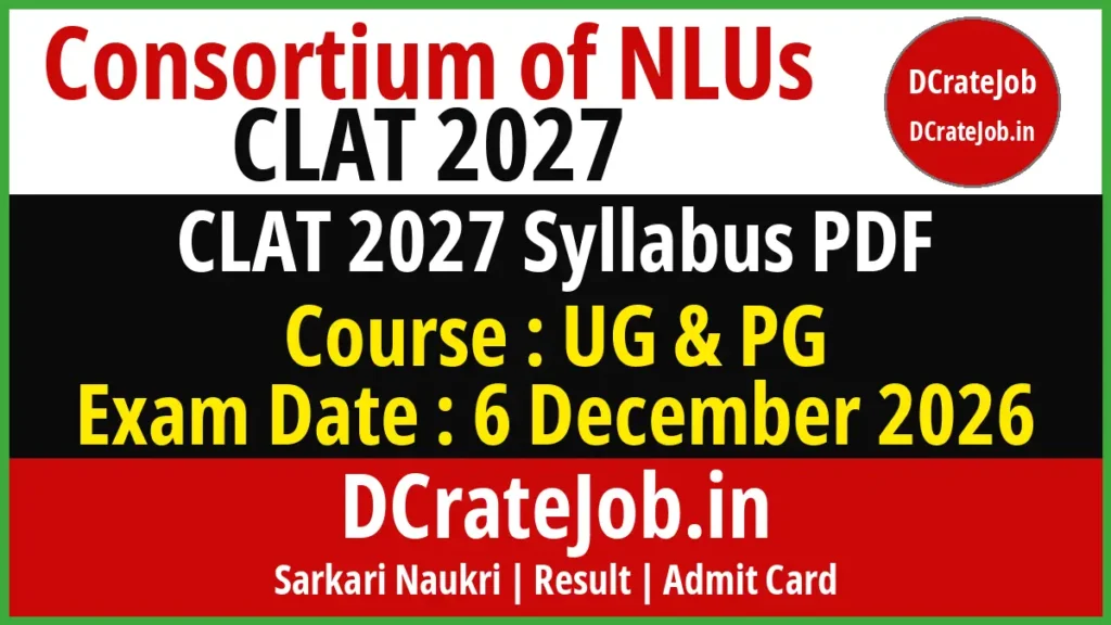 CLAT 2027 Syllabus PDF – UG and PG Exam Pattern