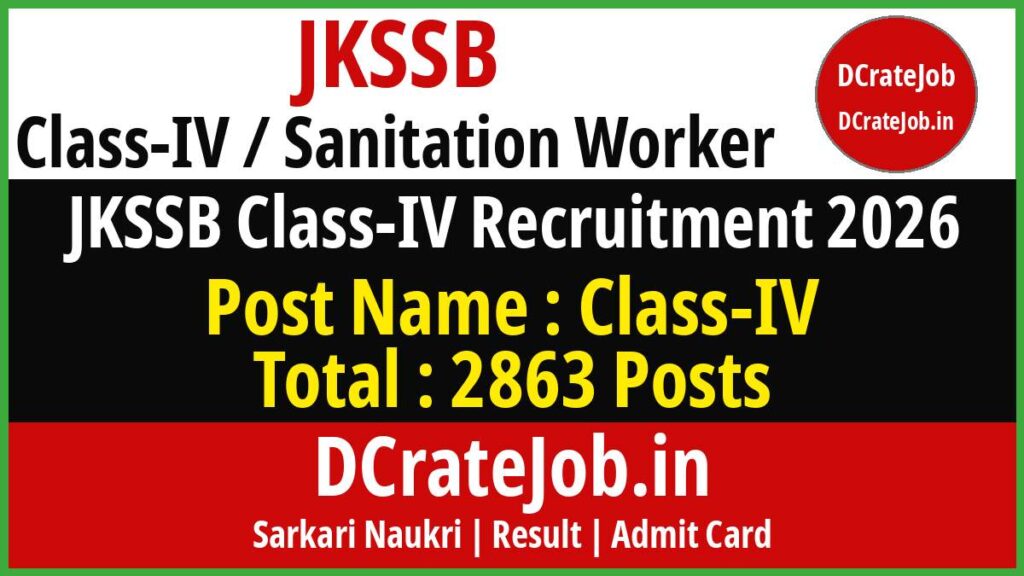 JKSSB Class IV Recruitment 2026