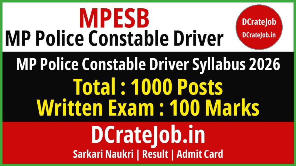 MP Police Constable Driver Syllabus 2026