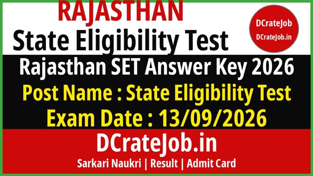 Rajasthan SET Answer Key 2026