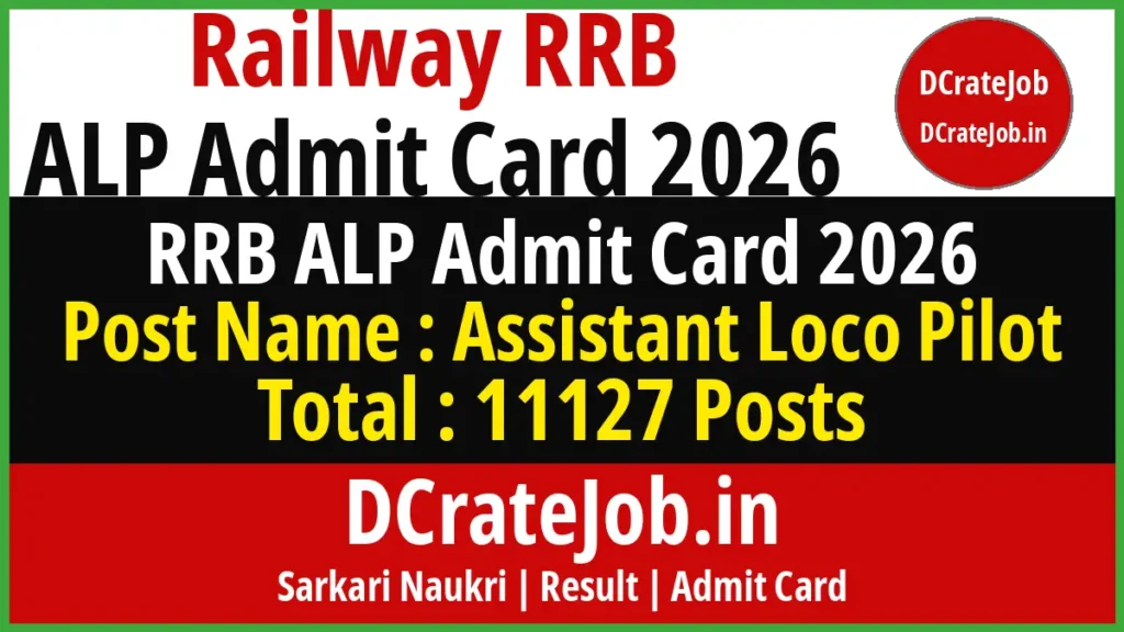 Railway RRB ALP Admit Card 2026