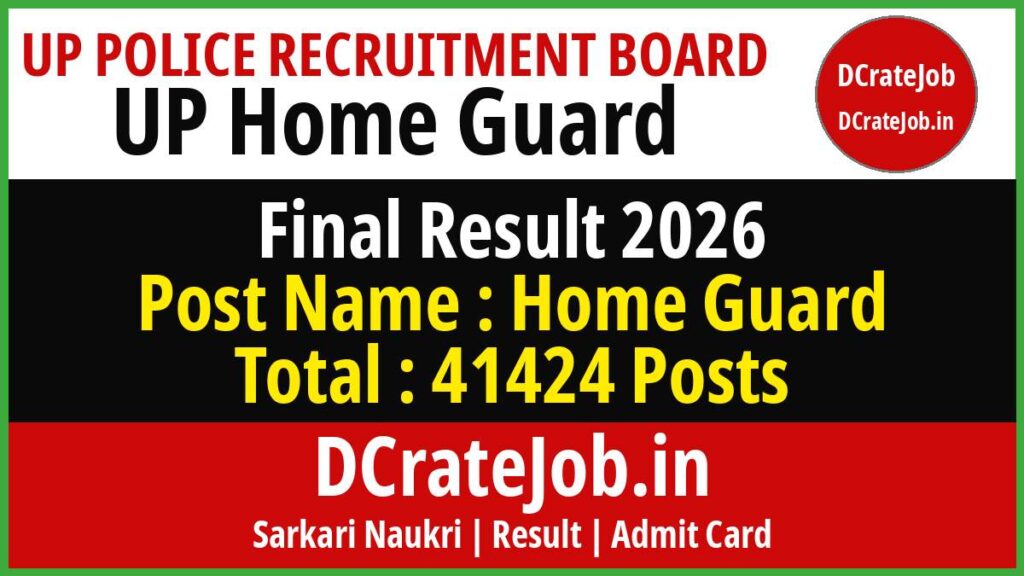 UP Home Guard Final Result 2026 featured banner - DCrateJob.in