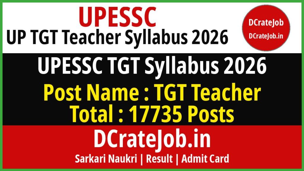 UPESSC UP TGT Syllabus 2026 PDF Download