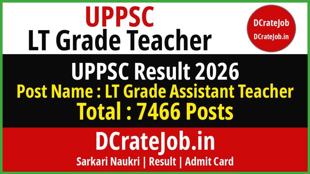 UPPSC LT Grade Mains Result 2026 banner for Assistant Teacher mains result, merit list and document verification