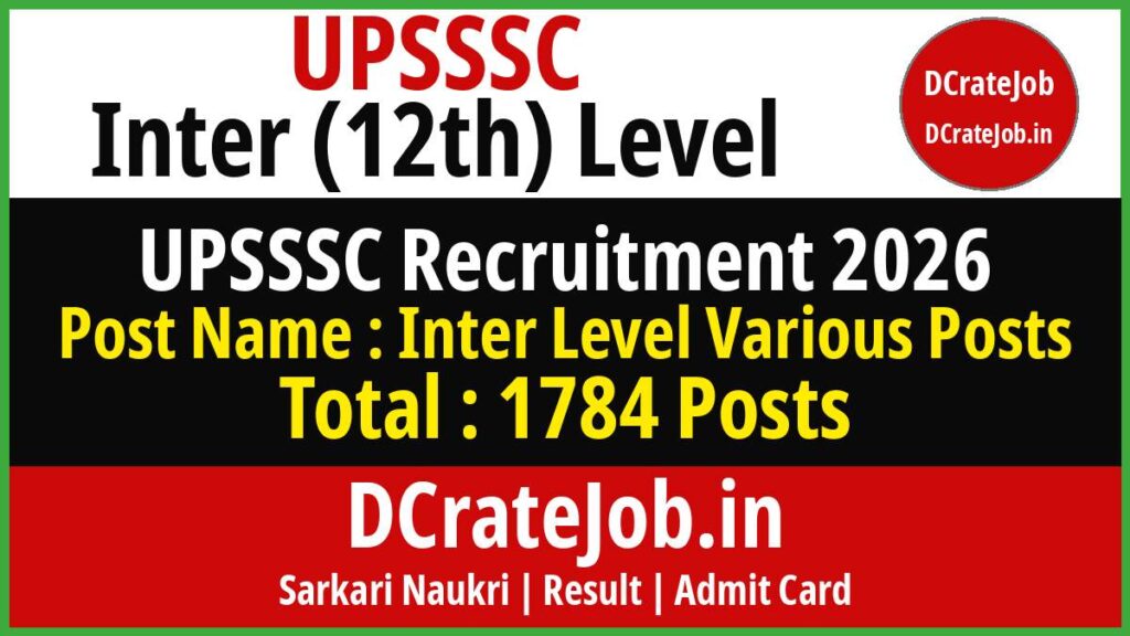 UPSSSC Inter Level Recruitment 2026